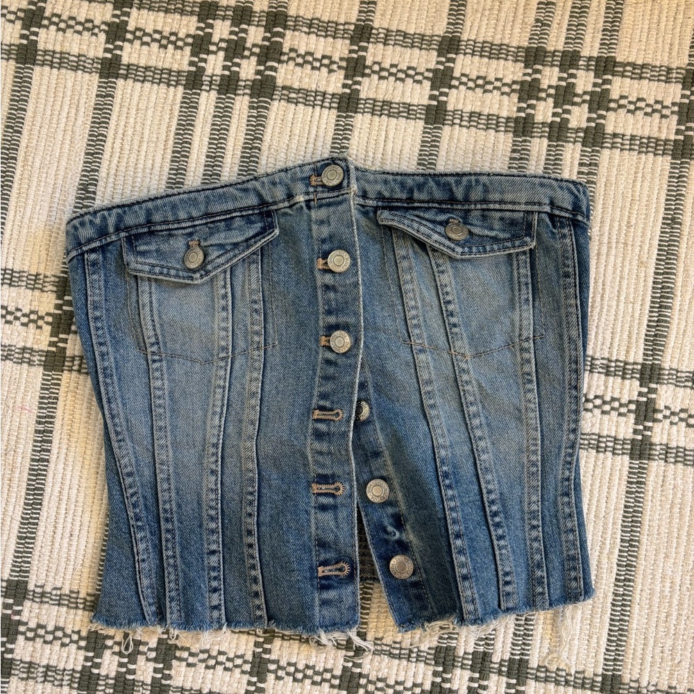 Women's Blue Denim Corset Jeans